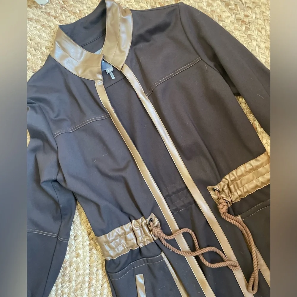 Lysse Margaret Jacket - Brown with Faux Leather Trim - Small - Picture 8 of 16